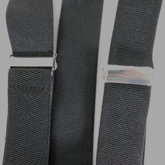 Suspender Mens Black Clip on Y Back Adjustable Strap Stretch Silver Adult Formal - Picture 6 of 7